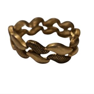 Vintage Metal Brushed Gold Stretch Slipon Bracelet